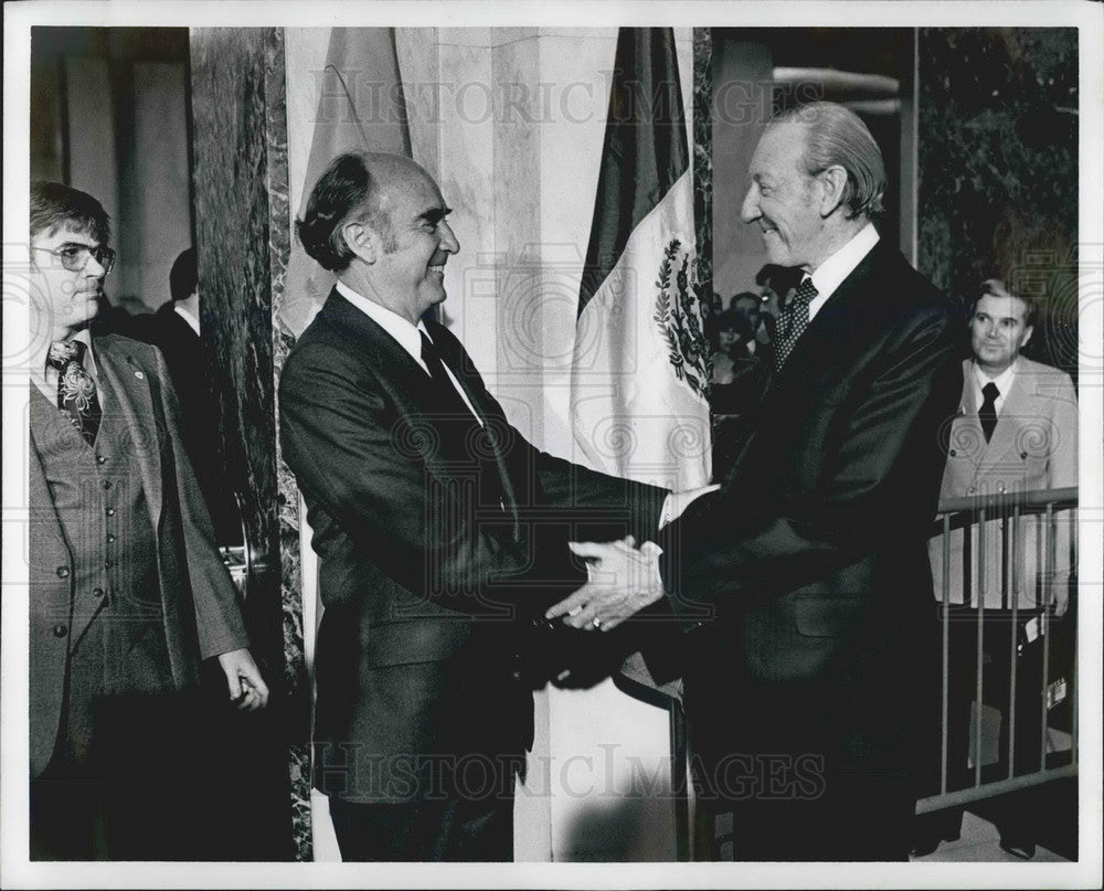 1979 Press Photo Mexican Pres Jose Lopez Portillo & Kurt Waldheim at U.N.- Historic Images