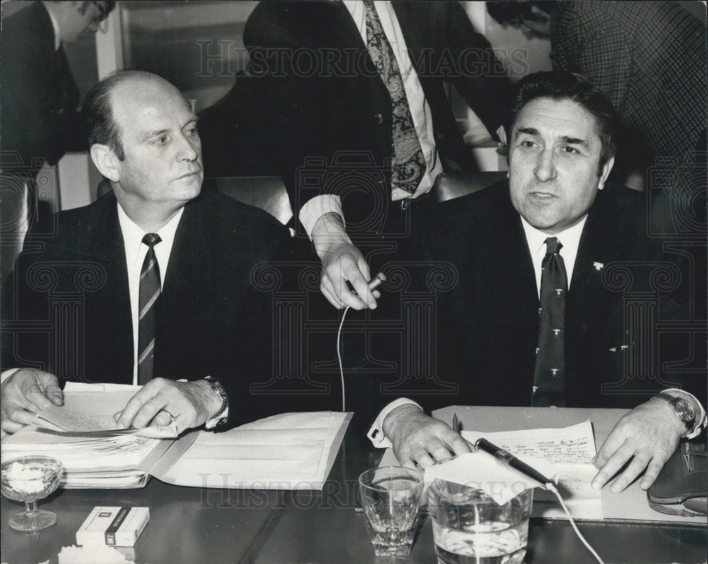 1970 Press Photo Electrical Worker's Union Frank Chapple ,Jack Biggin