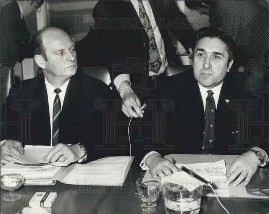 1970 Press Photo Electrical Worker's Union Frank Chapple ,Jack Biggin