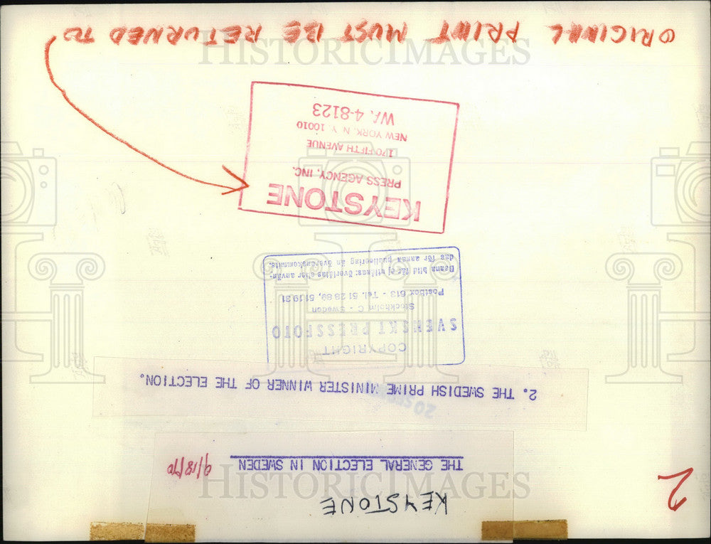 1970 Press Photo General election Sweden Prime Minister - KSB06531