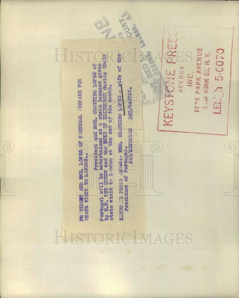 Press Photo Mme. Lopes Of Portugal - KSB08039