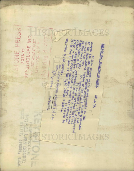 1953 Press Photo Police Conduct Search For Norman Morton-Stewart - KSB08849