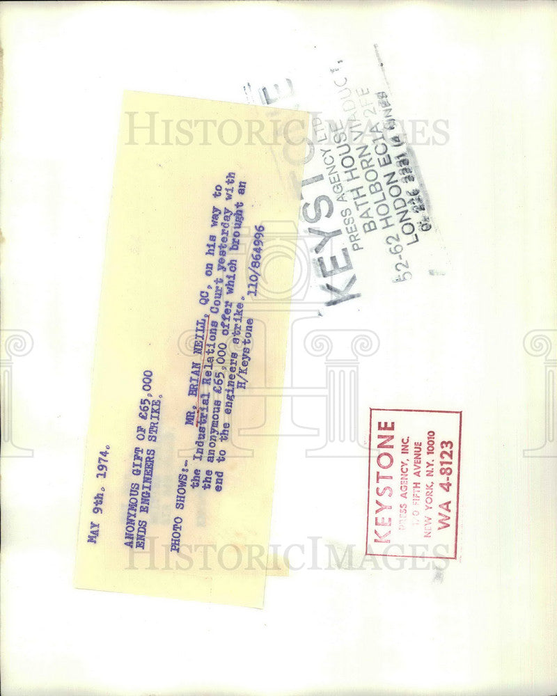 1974 Press Photo Anonymous Gift of ÃƒÆ’Ã†E™ÃƒE Ã¢â‚¬ÃƒÆ’Ã‚Â¢ÃƒÂ¢Ã¢â‚¬Å¡Ã‚Â¬ÃƒE¦Ã‚Â¡ÃƒÆ’Ã†E™ÃƒÂ¢Ã¢EšÂ¬Ã…Â¡ÃƒÆ’Ã¢â‚¬Å¡ÃƒEšÃ‚Â£65,000 end Engineers s