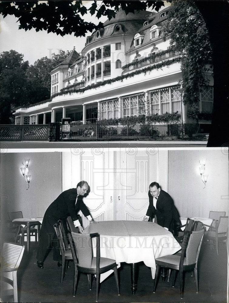 1958 Press Photo Bad Kreuznach hotel preps for Dr.Adenauer, De Gaulle conference- Historic Images