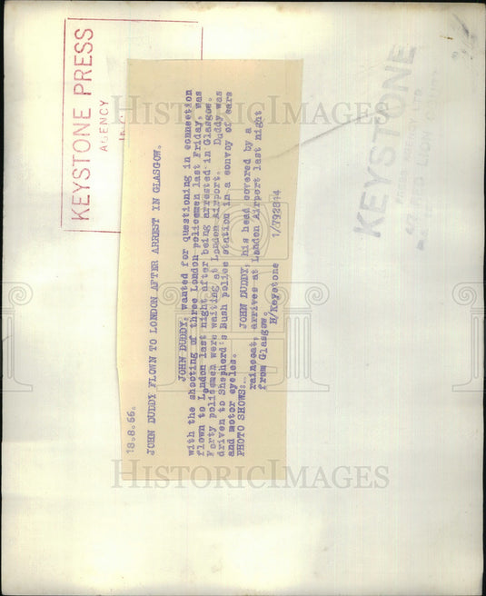 1966 Press Photo John Duddy under arrest for murder - KSB15065