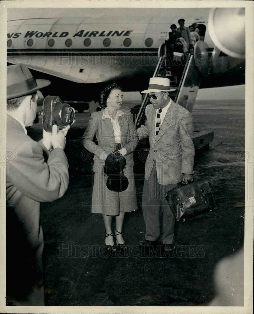 1950 Press Photo Egyptian Princess Fathia and her husband, Faud Sadex- Historic Images