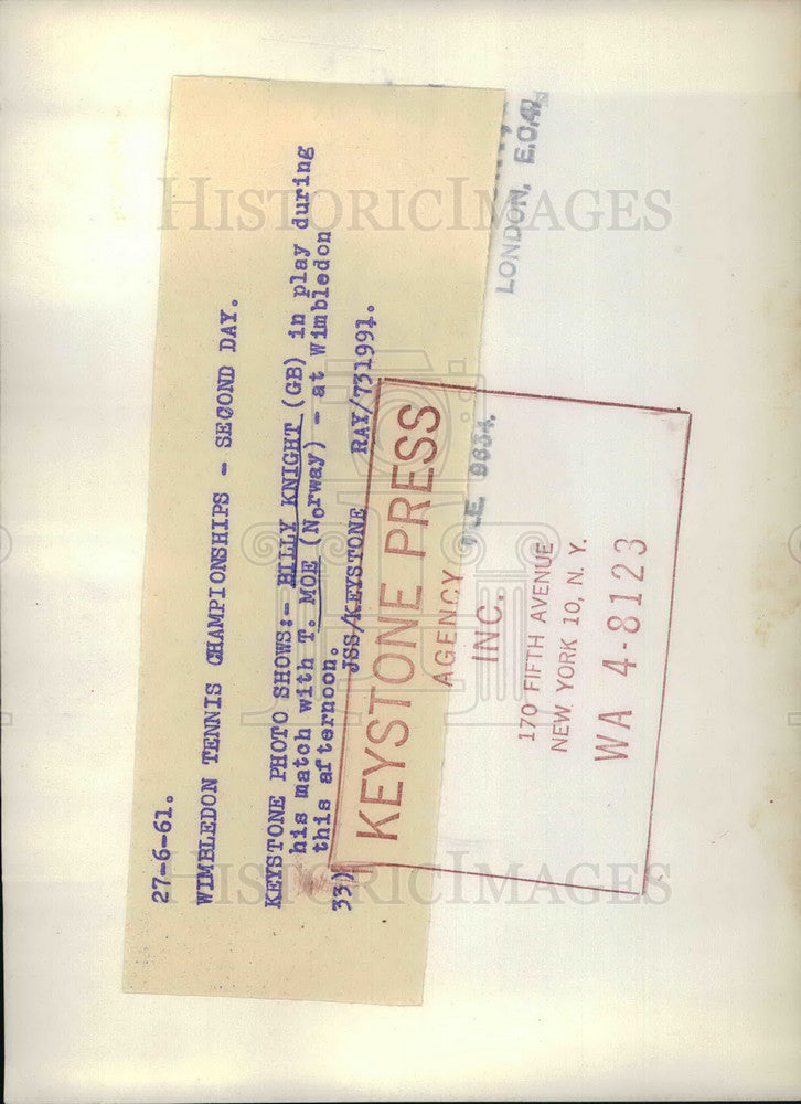 1961 Press Photo Billy Knight (GB) at Wimbledon Tennis Championships - KSB16641