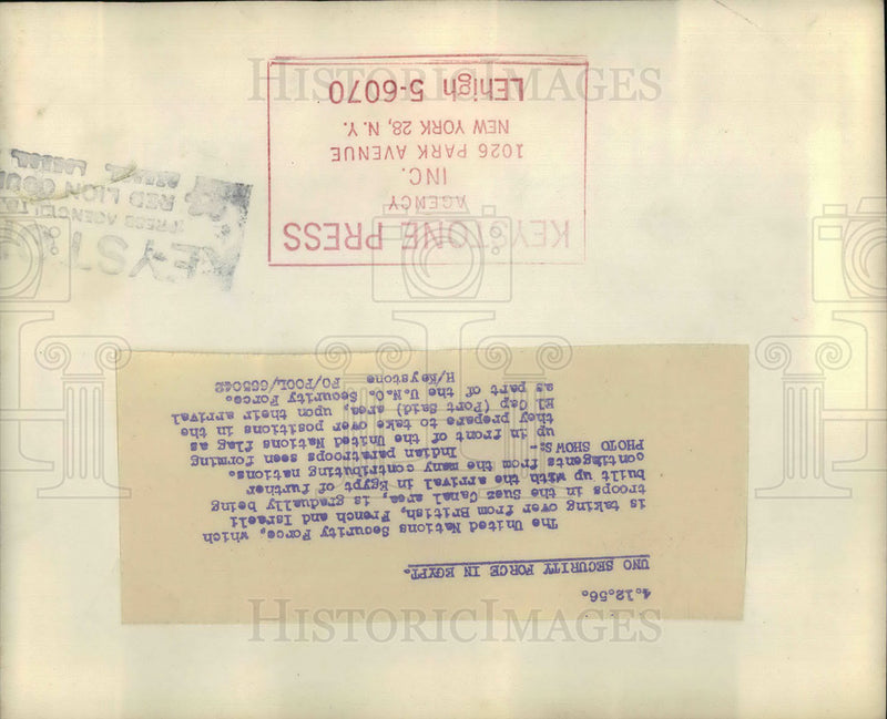Load image into Gallery viewer, 1956 Press Photo United Nations Security Force In Egypt - KSB19301
