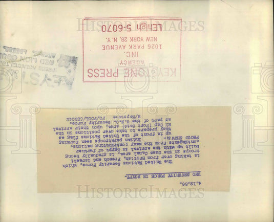 1956 Press Photo United Nations Security Force In Egypt - KSB19301
