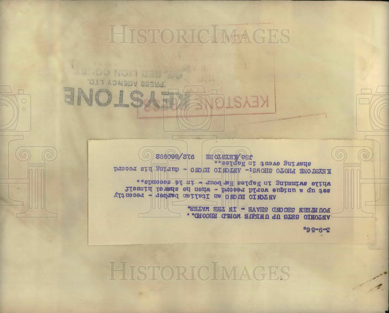 Load image into Gallery viewer, 1956 Press Photo Antonio sets up unique world record - KSB19721
