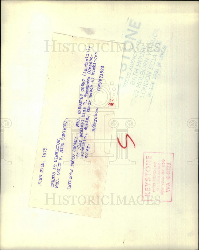 1975 Press Photo Mrs. Margaret Court (Australia), at Wimbledon - KSB21551