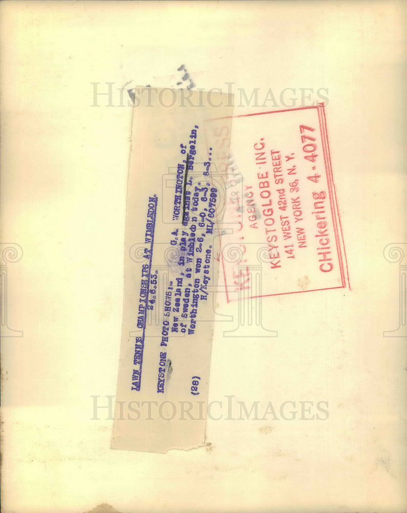 1953 Press Photo G.A. Worthington, of New Zealand,at Wimbledon - KSB21675
