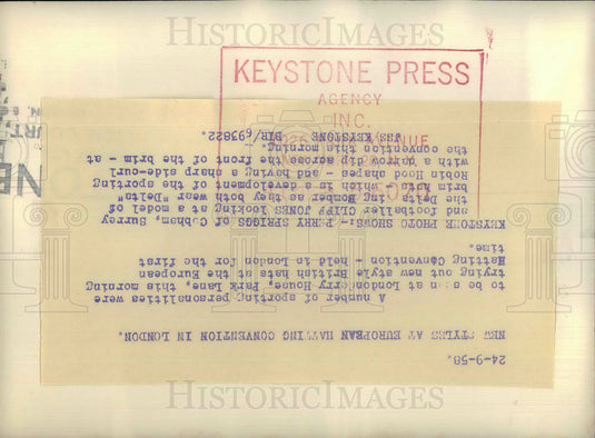 1958 Press Photo European Hatting Convention in London - KSB26537