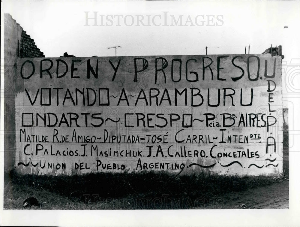 1963 Press Photo Sign for Argentine elections - KSB26747- Historic Images