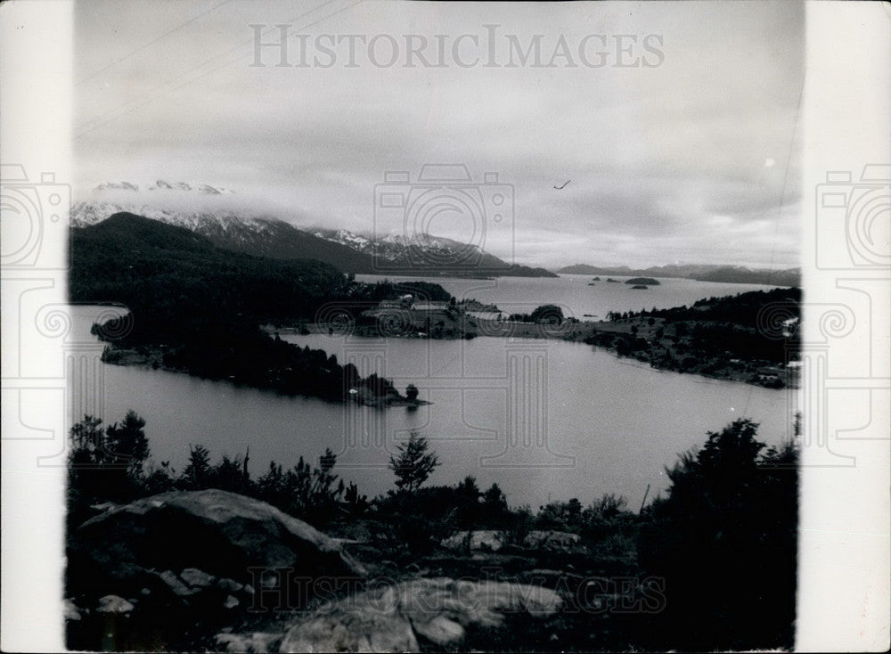 Press Photo Argentine Highlands,lake in the mts - KSB26795- Historic Images