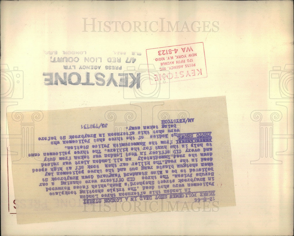 1966 Press Photo Three Policemen Shot And Dead In A London Street - KSB27941