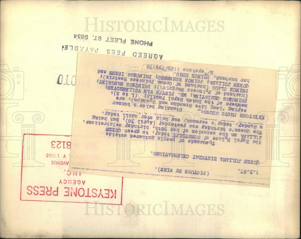 Press Photo Queen Juliana of the Netherlands celebrates her birthday - KSB28653