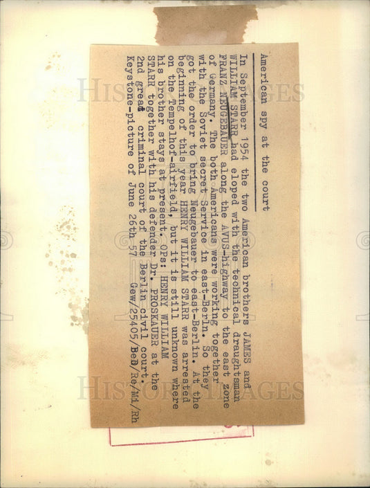 1957 Press Photo Henry William Star Espionage Suspect Germany Doctor Proskauer