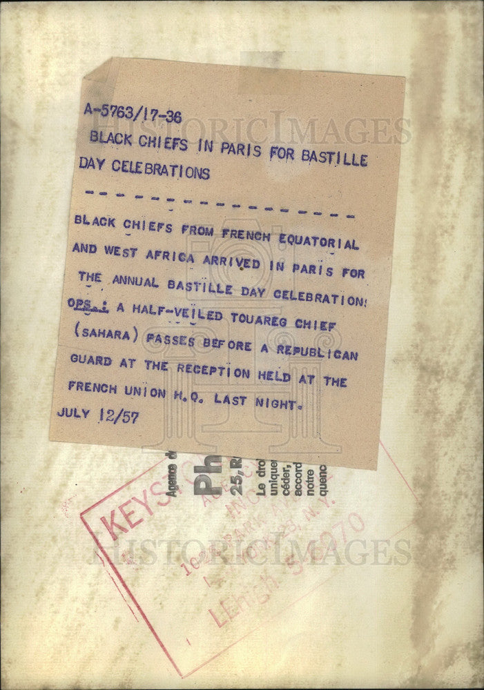 1957 Press Photo Black Chiefs from French West Africa - KSB34667