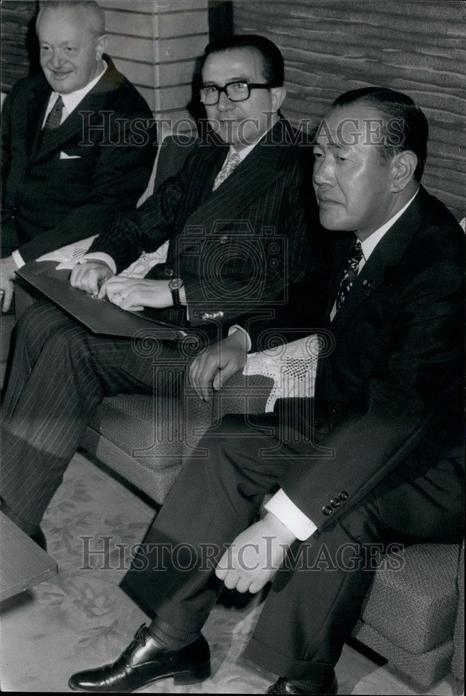 1973 Press Photo Italian Premier Giulio Andreotti, &Japan Premier Kakuei Tanka- Historic Images