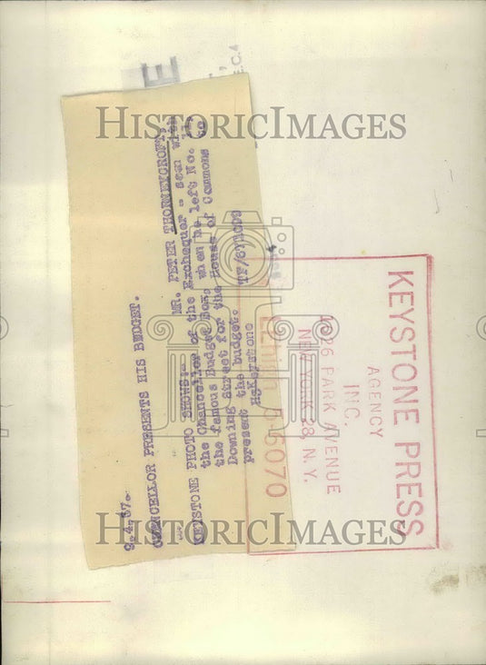 1957 Press Photo Chancellor of the Exchequer ,Mr. Peter Thorneycroft - KSB39611