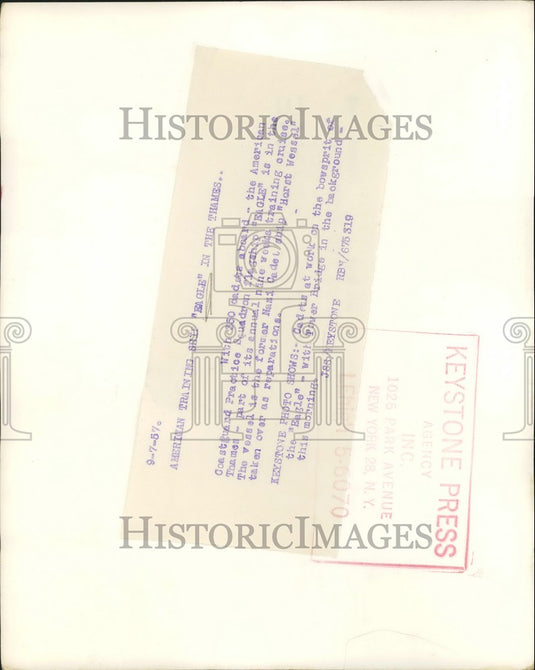 1957 Press Photo American training ship "Eagle" in the Thames - KSB42547