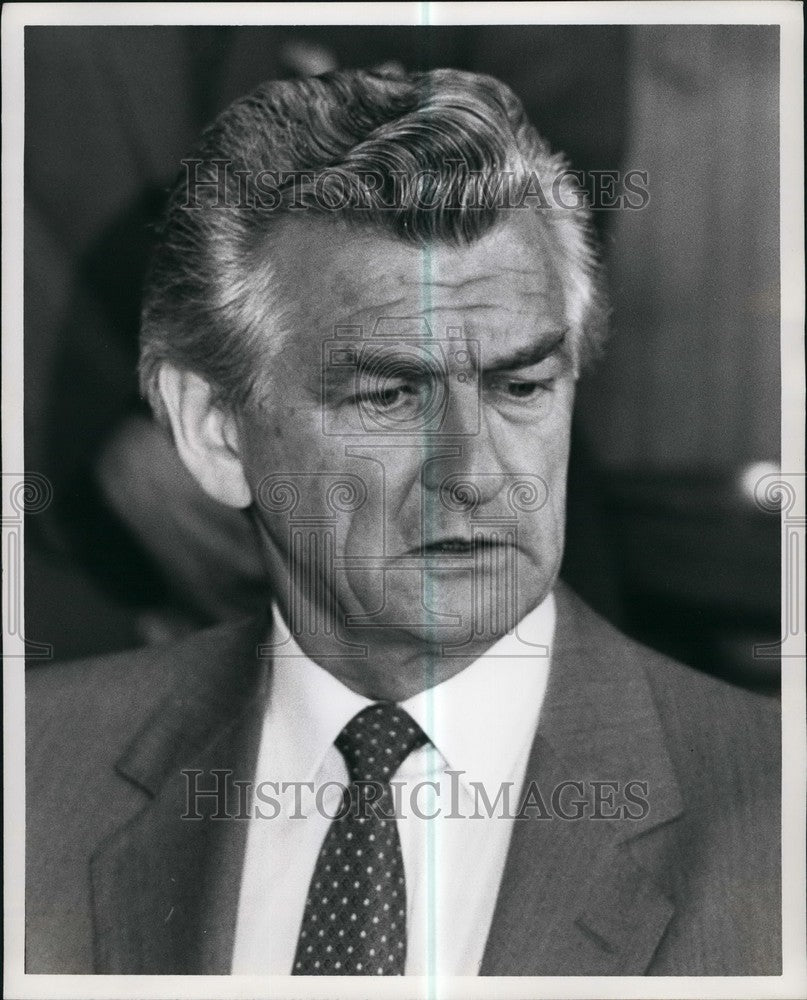 1983 Press Photo Australian Prime Minister Robert Hawke Addressing ...