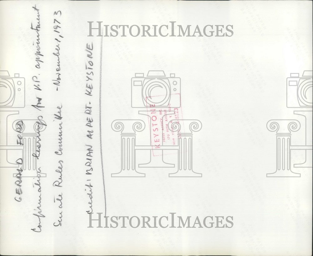 1973 Press Photo Gerald Ford at Confirmation Hearings - KSB43727