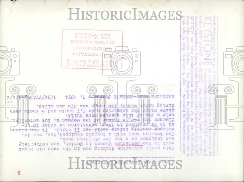 Load image into Gallery viewer, 1974 Press Photo Small Sub at Deuteches Museum in Munich - KSB45209
