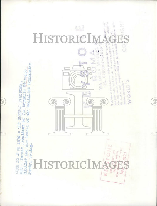 1976 Press Photo Former Italian President Giuseppe Saragat - KSB47929