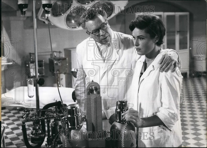 Load image into Gallery viewer, 1959 Press Photo Ewald Balser Barbara Rutting Doctor Without Connscience Film
