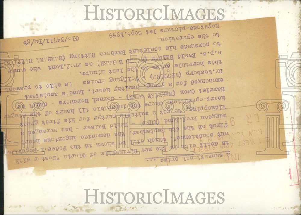 1959 Press Photo Ewald Balser Barbara Rutting Doctor Without Connscience Film