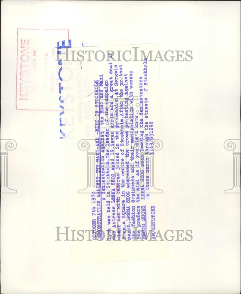 Load image into Gallery viewer, 1970 Press Photo Demonstration Against The Maxi-And-Midi in Stockholm Leena Skog
