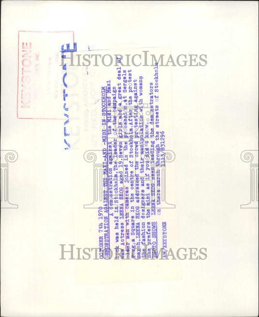 1970 Press Photo Demonstration Against The Maxi-And-Midi in Stockholm Leena Skog