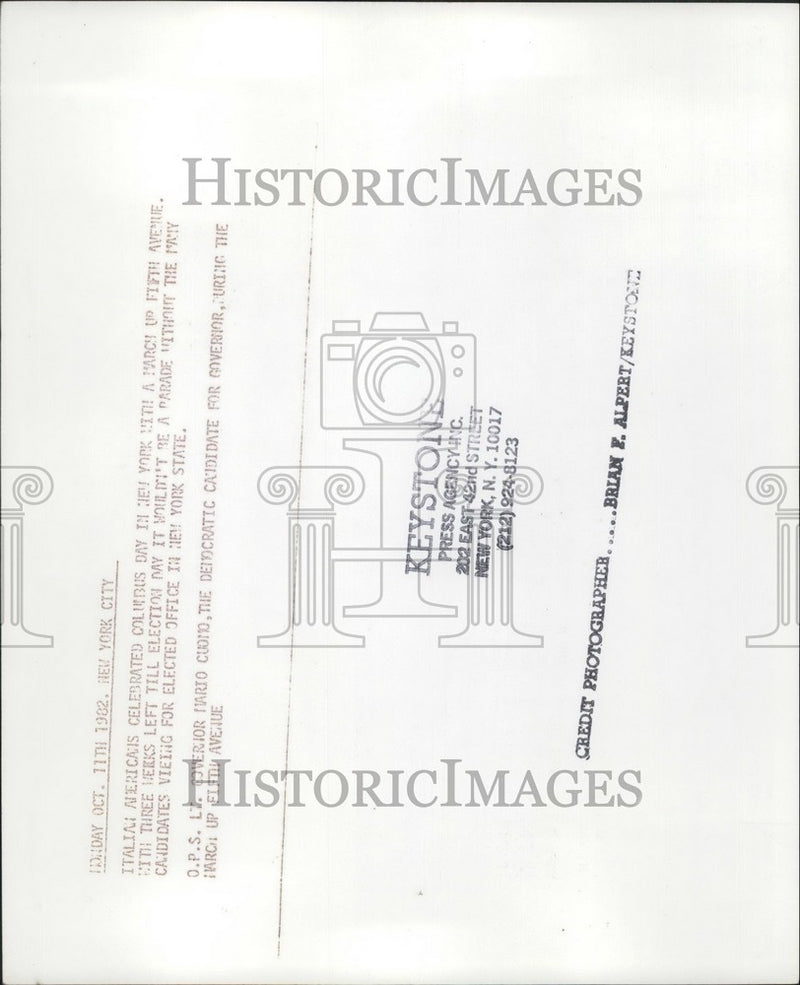 Load image into Gallery viewer, 1982 Press Photo New York City Columbus Day Parade Lt. Governor Mario Cuomo
