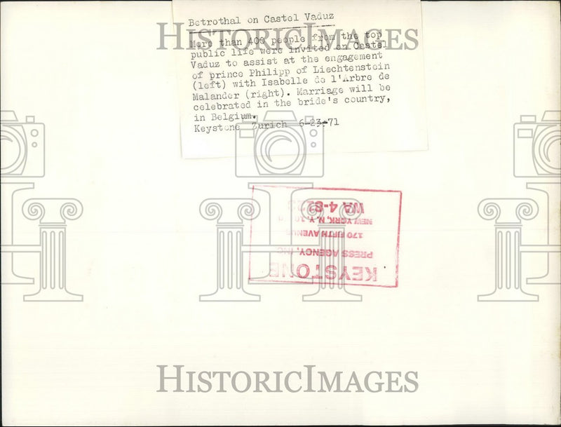 Load image into Gallery viewer, 1971 Press Photo Engagement Of Prince Phillip of Lichtenstein - KSB57795
