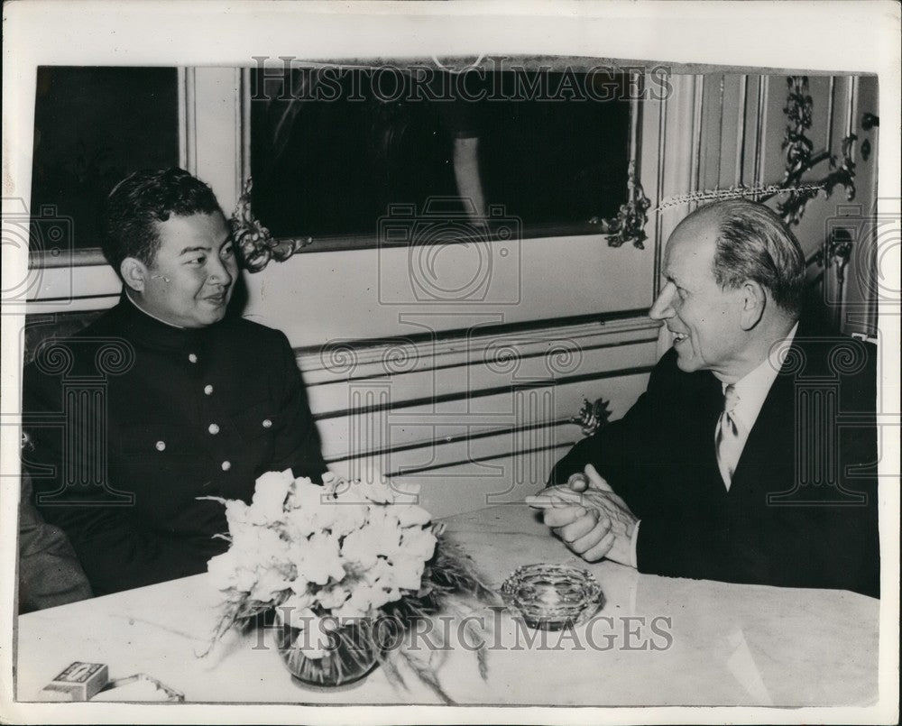 1956 Press Photo Prince Norodom Sihanoud, of Cambodia &amp;Antonin Zapotocky,Czech- Historic Images