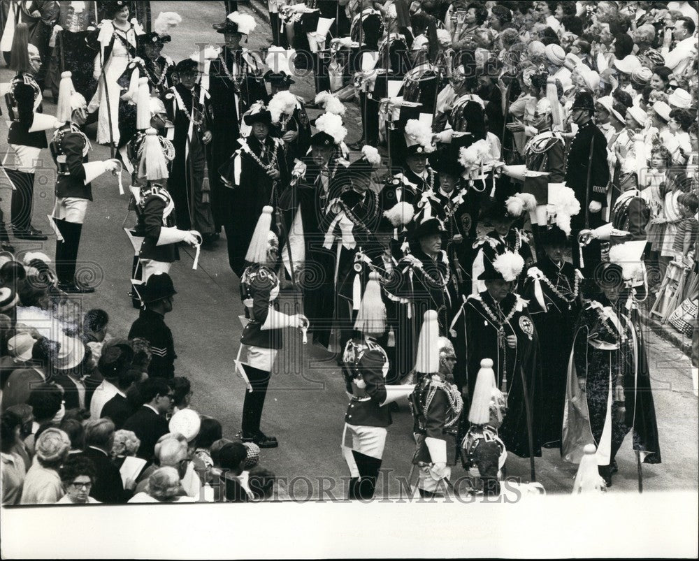 1967 Press Photo ceremonial procession of the Most Noble Order of the Garter- Historic Images