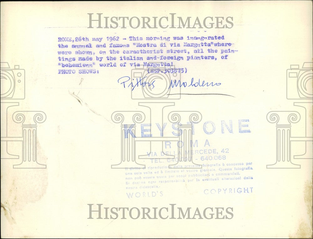 1962 Press Photo Artist and his work in Italy - KSB60389