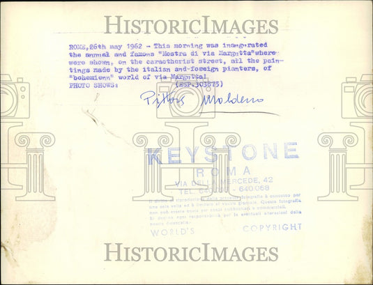 1962 Press Photo Artist and his work in Italy - KSB60389