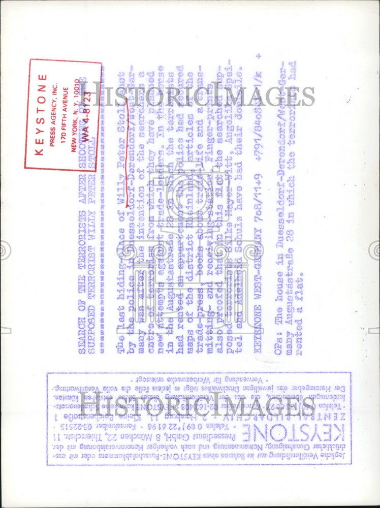 Press Photo West-Germany flat terrorists were located at - KSB71515