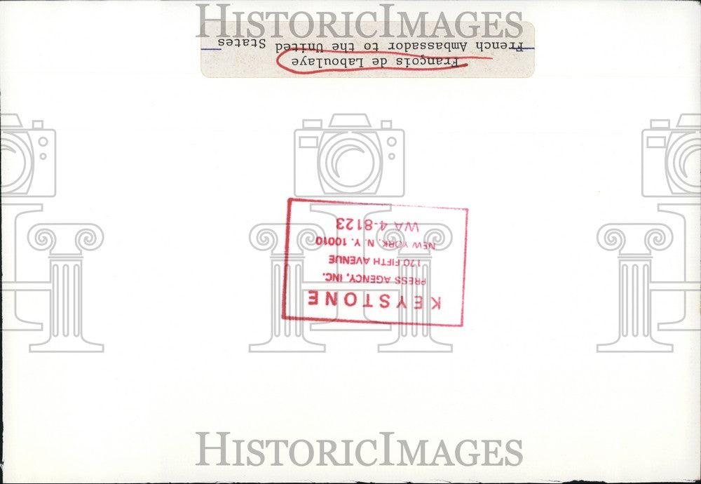 Press Photo Francois de Laboulaye French Ambassador to the United States