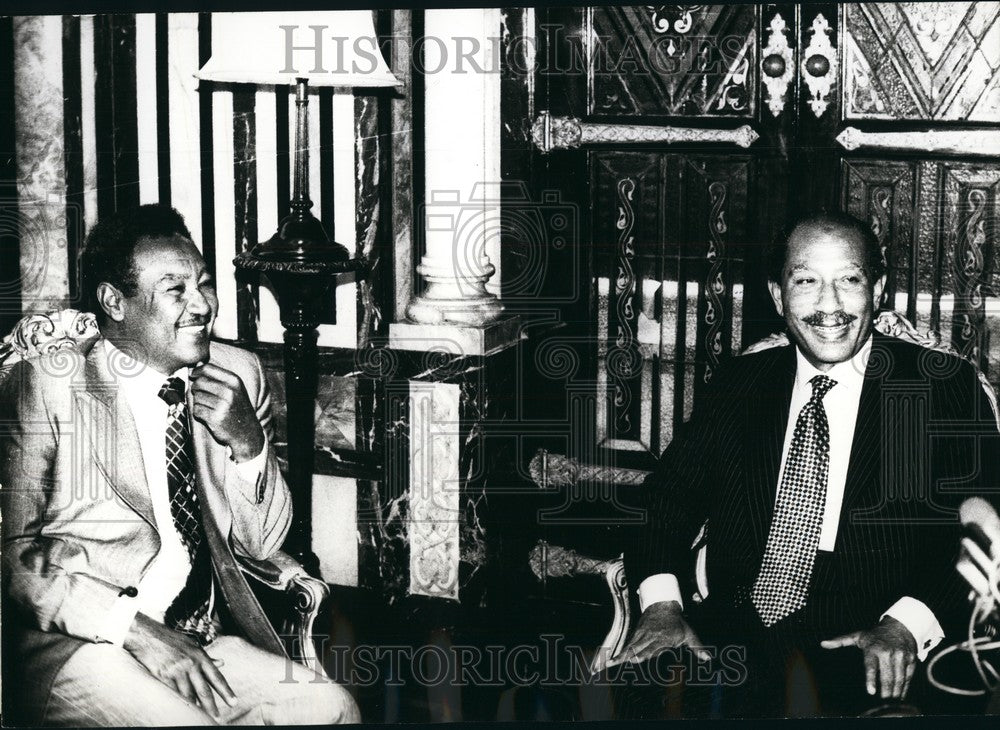 1978 Press Photo Sudanese Pres Gaafar Numeiry & Pres Sadat - KSB74437- Historic Images