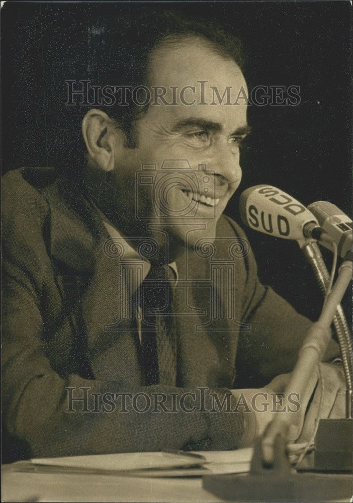 1978 Press Photo Georges Marchais Holds Paris Communist Party Press Conference- Historic Images