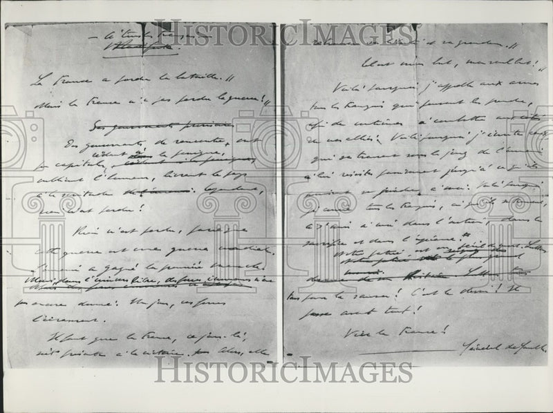 Load image into Gallery viewer, 1970 Press Photo Document Written in de General Gaulle's Handwriting
