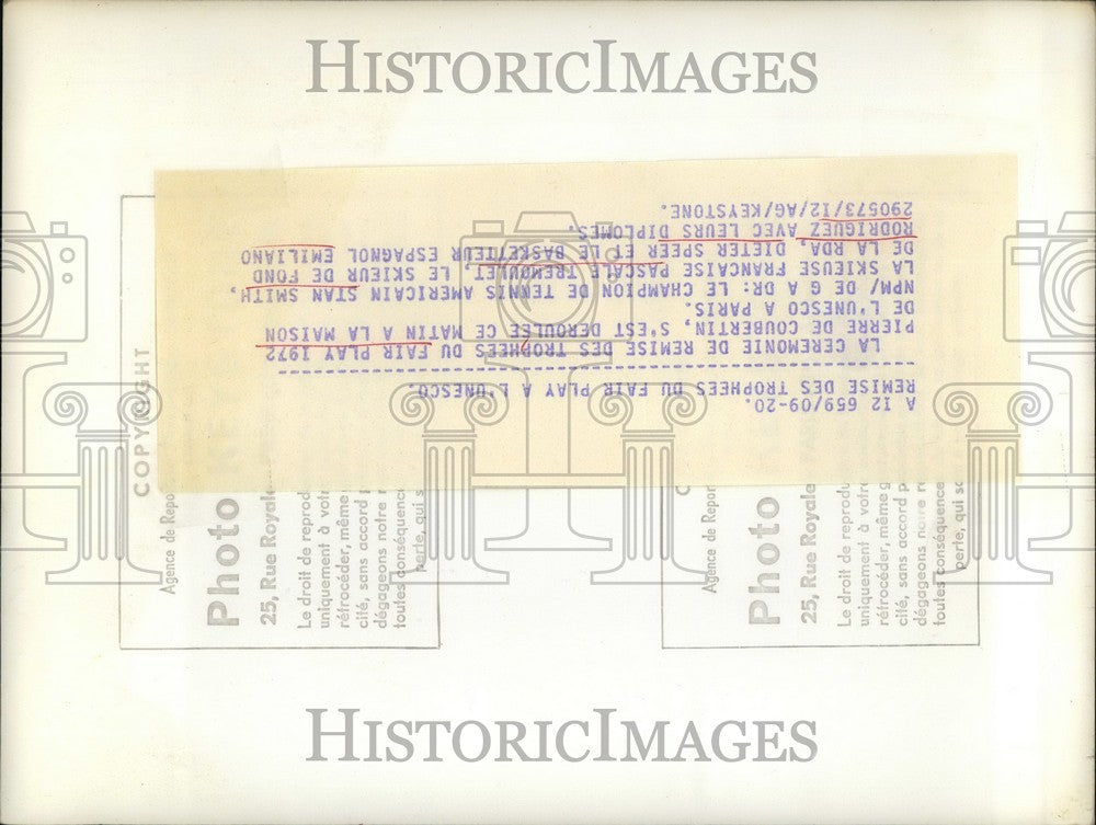 1973 Press Photo UNESCO's Fair Play Award Recipients