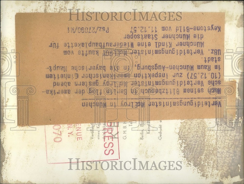 Load image into Gallery viewer, 1957 Press Photo Secretary of Defense McElroy in Munich.
