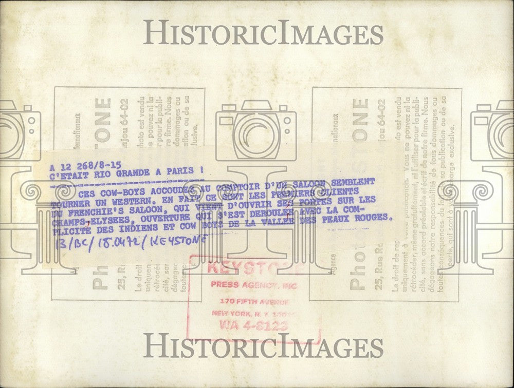 1972 Press Photo Frenchie's Saloon in Paris