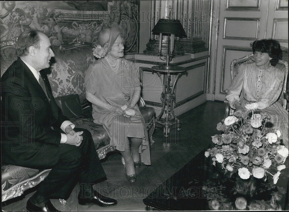 1982 Press Photo Queen Elizabeth of England Visits President Mitterand, Paris- Historic Images