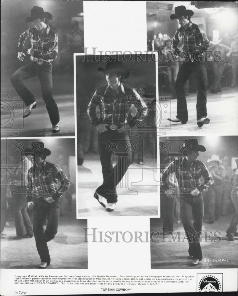 1980 Press Photo Actor John Travolta In Movie &quot;Urban Cowboy&quot;- Historic Images